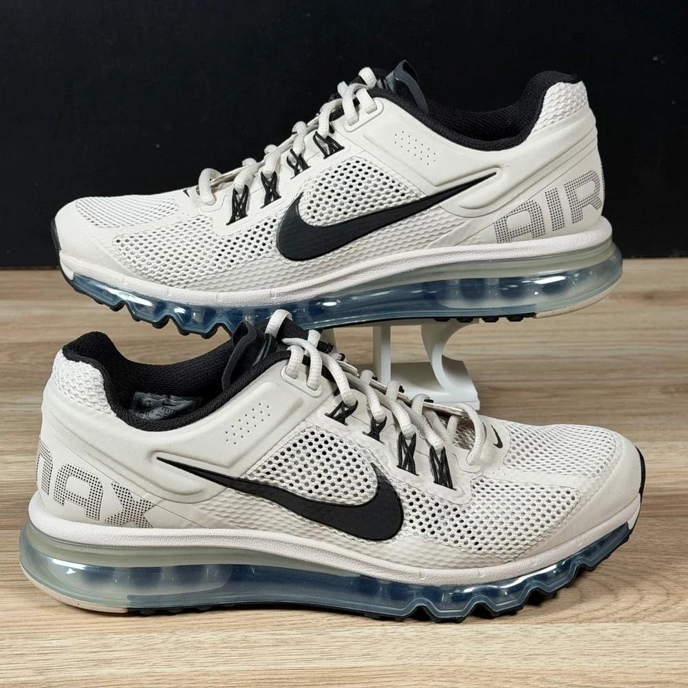 Nike Air Max 2013 Shoes Mens 9.5 Desert Sand Black Running Athletic FZ3156-008